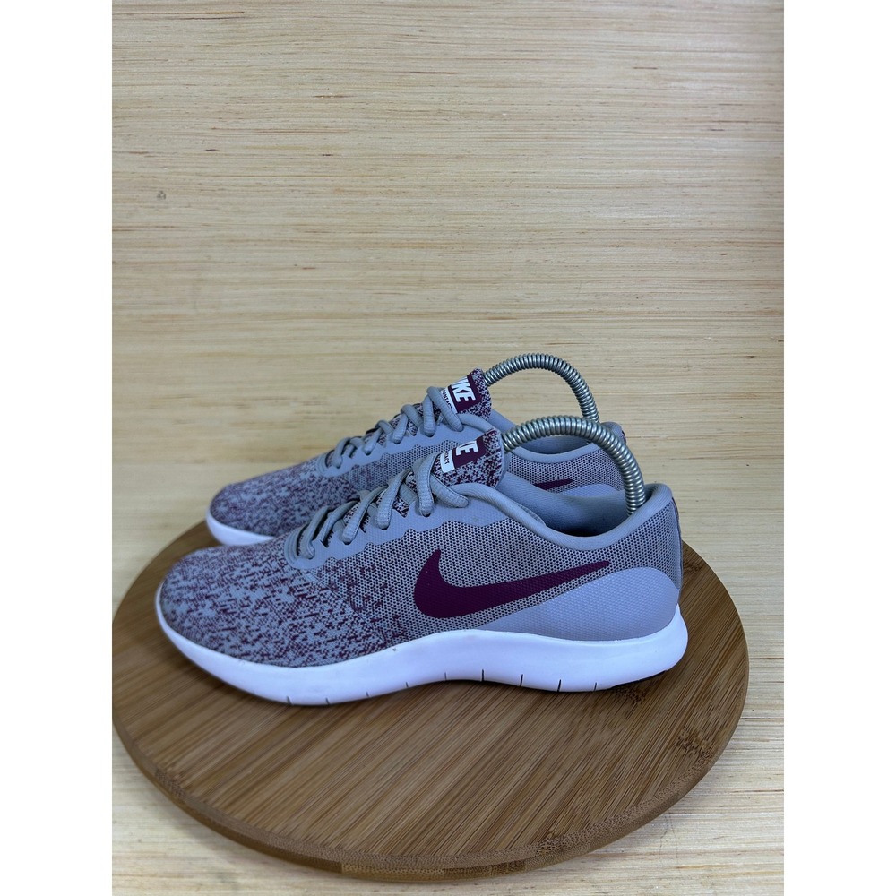 Nike Flex Contact Womens Running Shoes Grey Burgundy 908995-011 Size 7.5